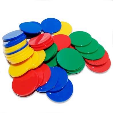 Portada de Fichas 4 Colores 4 cm set 40 pz