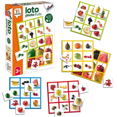 Portada de Juego de Mesa Loto Foto De Frutas 40 pz