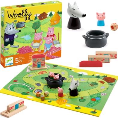 Portada de Juego de Mesa Los Tres Cerditos y El Lobo
