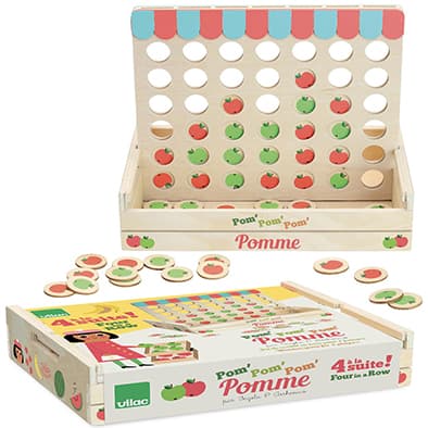 Portada de Juego 4 Manzanas en Hilera Madera