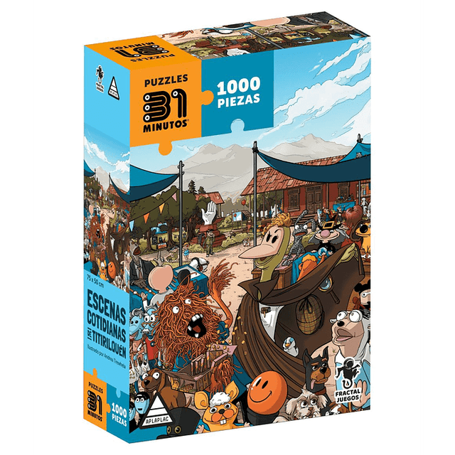 Portada de Puzzle 31 Minutos 1000 Piezas: Escenas Cotidianas de Titirilquen
