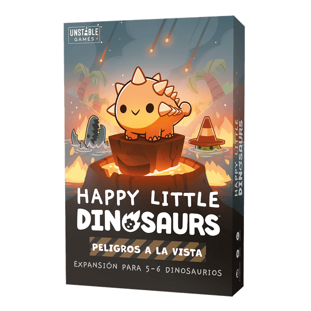 Portada de Happy Little Dinosaurs — Peligros a la Vista — Expansión 5-6