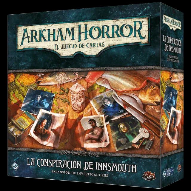 Portada de Arkham Horror LCG: La Conspiración de Innsmouth – Expansión Investigadores