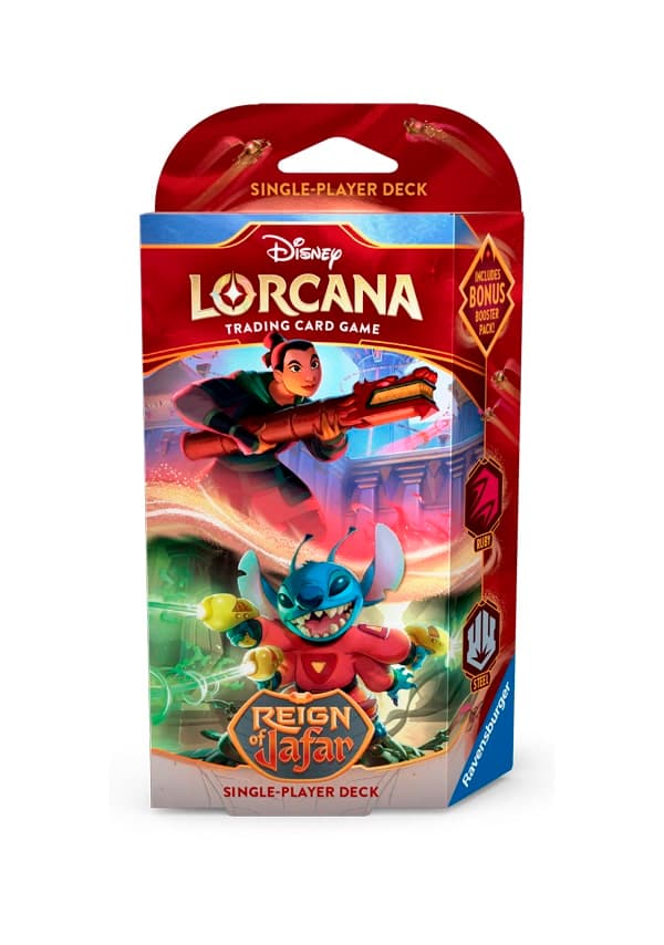 Portada de Lorcana – Reign of Jafar – Mazo de inicio Ruby & Steel (ing)