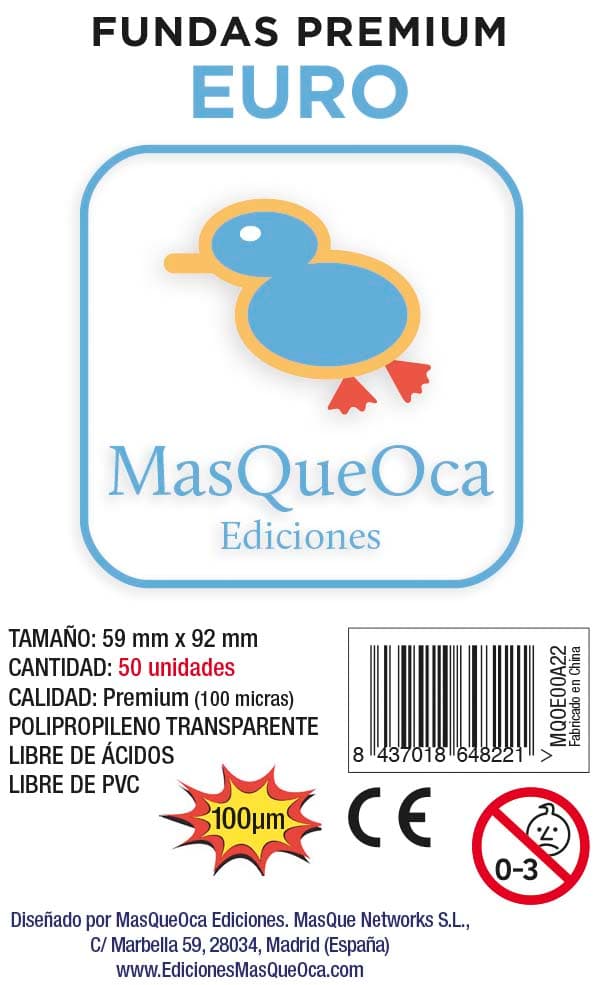 Portada de Protectores MasQueOca Premium Euro 59×92 mm (50 uni)