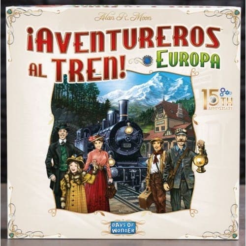 Portada de Juego de mesa Aventureros al tren Europa 15 Aniversario
