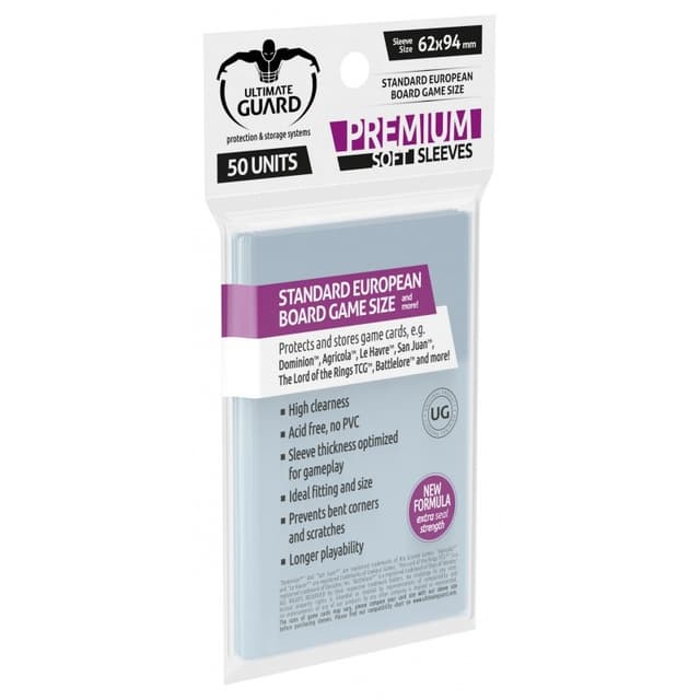 Portada de Protector Ultimate Guard Standard Europeo (50 uni) 62×94 mm