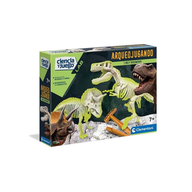 Portada de Ciencia y Juego: Archeo Jugando – T-Rex y Triceratops
