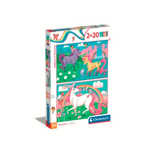 Portada de I Believe in Unicorns Puzzle Clementoni Super Color 2×20