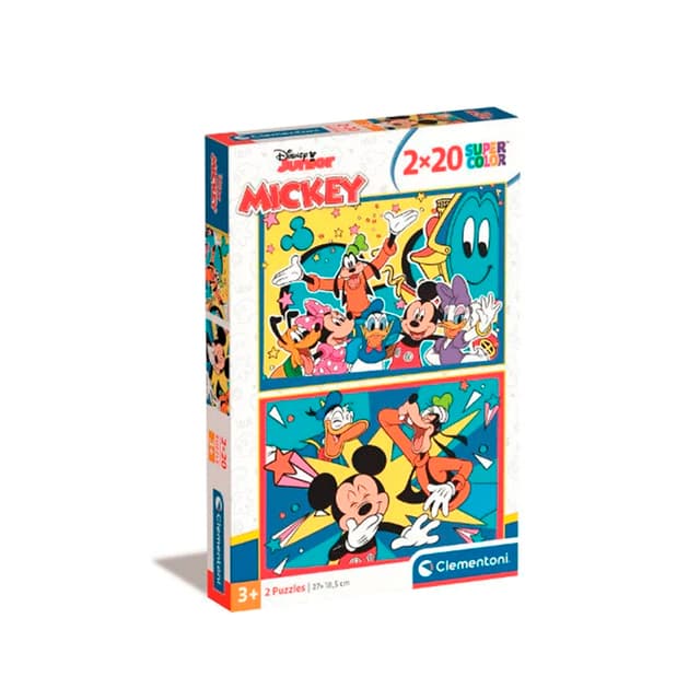 Portada de Disney Junior Mickey Puzzle Clementoni Super Color 2×20
