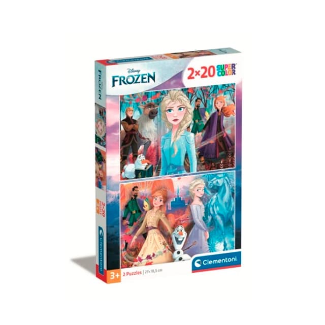Portada de Disney Frozen Puzzle Clementoni Super Color 2×20