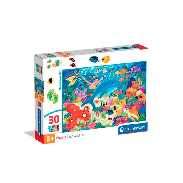 Portada de Undersea Fun Puzzle Clementoni Super Color 30 piezas