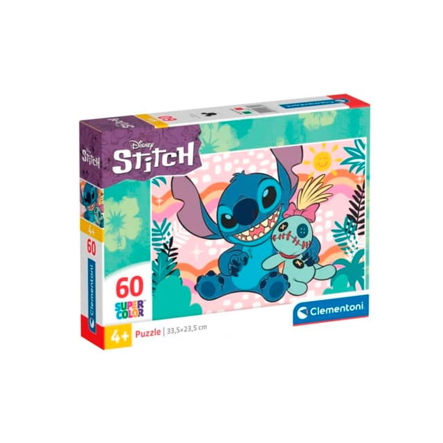 Portada de Disney Stitch Puzzle Clementoni Super Color 60 piezas