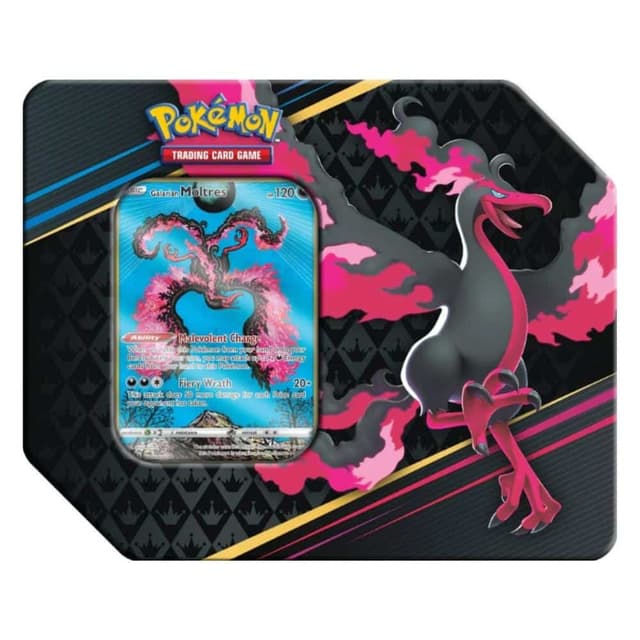 Portada de Pokémon Crown Zenith Tin Moltres Inglés