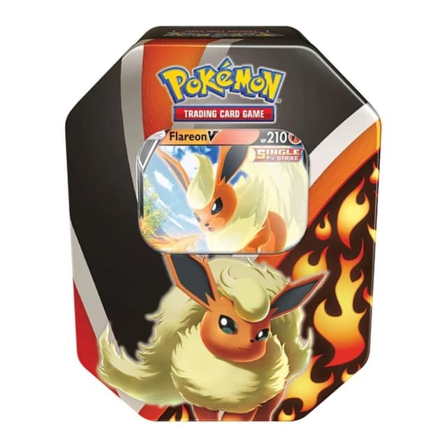 Portada de Pokémon Eevee Evolutions Tin Flareon V Inglés