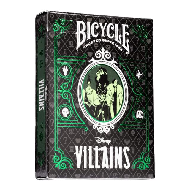 Portada de Naipe Bicycle Disney Villains Verde