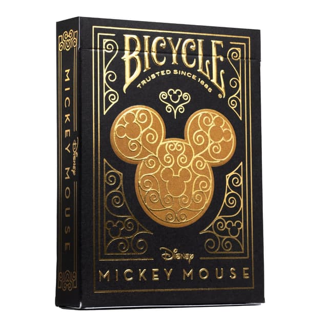 Portada de Naipe Bicycle Disney Mickey Negro y Dorado
