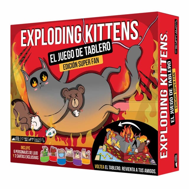 Portada de Super Fan Edition – Exploding Kittens el Juego de Tablero